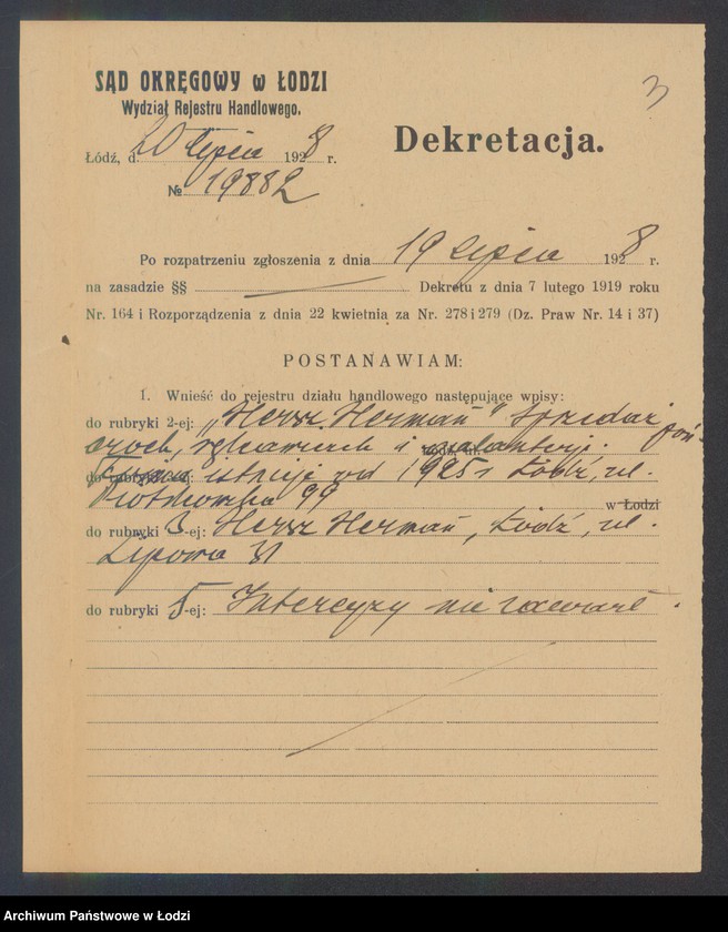 Obraz 5 z jednostki "Hersz Herman – sprzedaż pończoch, rękawiczek i galanterji"