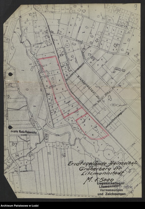Obraz 11 z jednostki "Ruda Pabianicka Ersatzgelände Heinzelhof Gräberberg Strasse Litzmannstadt"