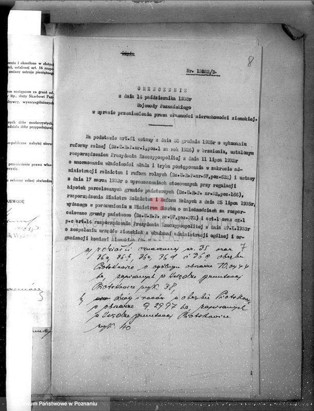 Obraz 11 z jednostki "Przewłaszczenie ziem dotacyjnych w gminie Żar czyn powiatu żnińskiego"