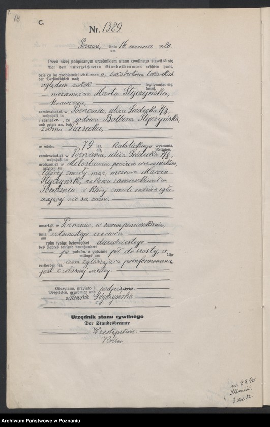 Obraz 16 z jednostki "Księga miejscowa zgonów tom III [Rejestr główny zgonów]"