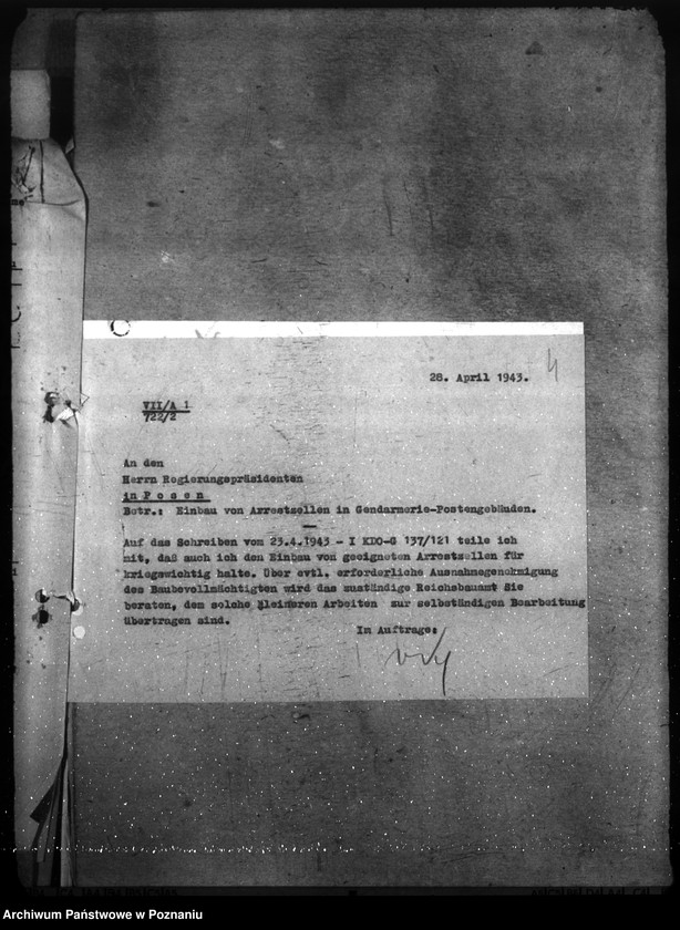 Obraz 8 z jednostki "Allgemeine Unterkunftsfrage der Polizei- und Gendarmerie im Warthegau"