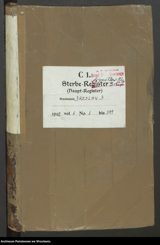 image.from.unit.number "Sterbe Haupt Register Standesamt Breslau III 1902 Band 1"