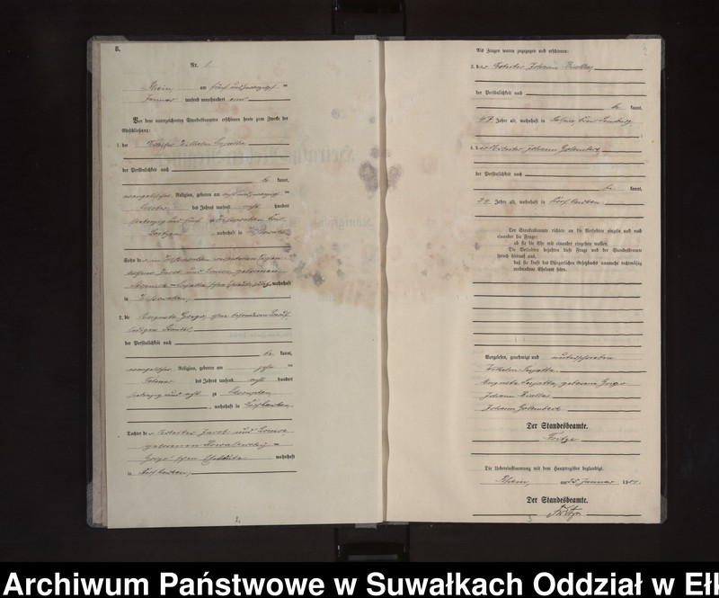 image.from.unit.number "Heiraths-Neben-Register des Königlichen Preussischen Standes-Amtes Orlen Kreis Loetzen"