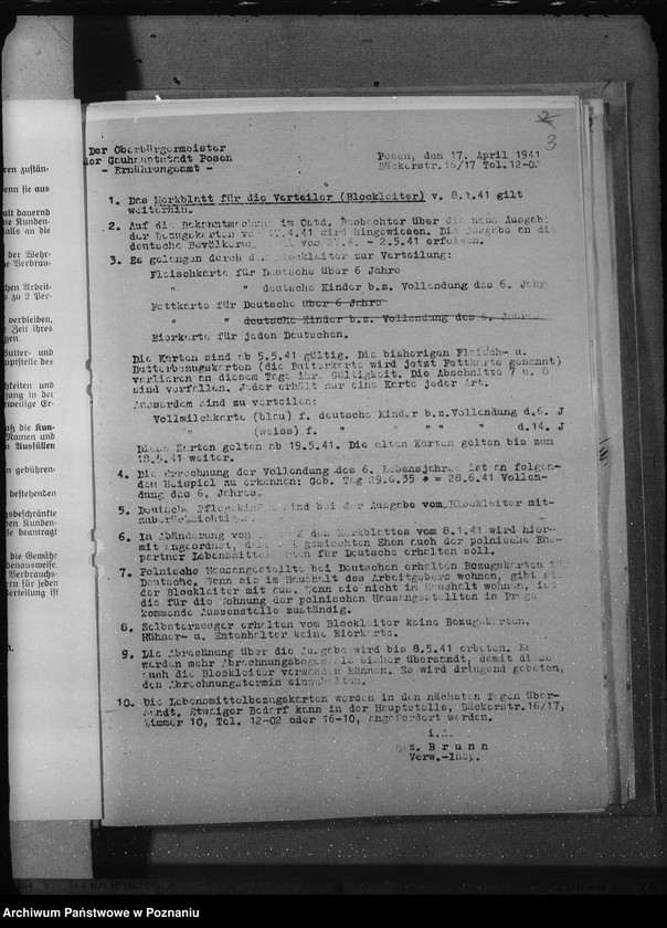 Obraz 7 z jednostki "Lebensmittel, Kleiderkarten, Schulbesuch, vermögensrechtliche Behandlung"