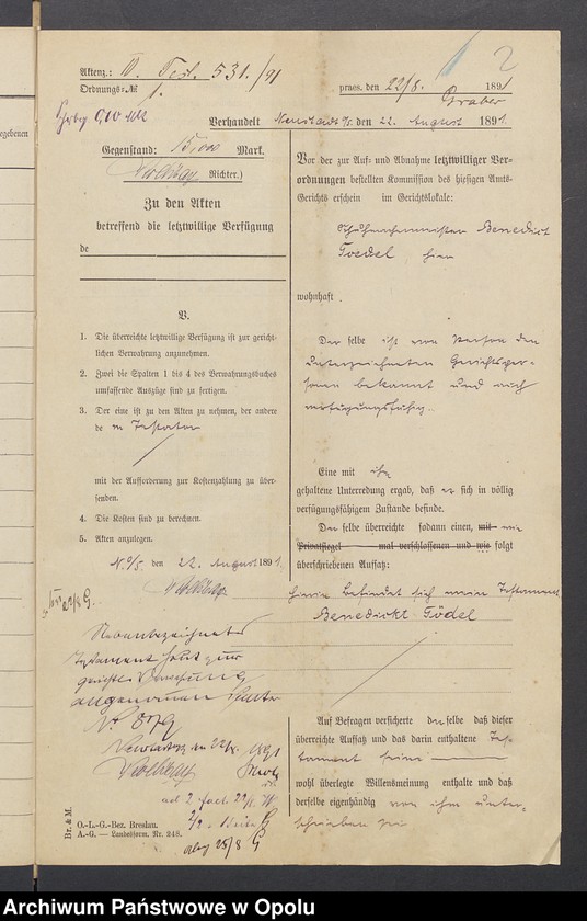 image.from.unit.number "Verfügung von Todes wegen des Rentiers Benedict Gödel in Neustadt"