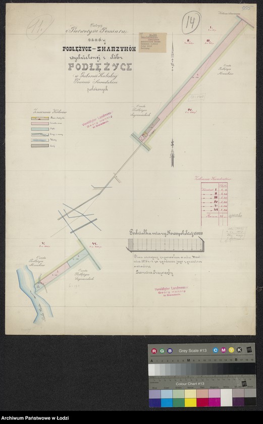 Obraz 1 z jednostki "Odrys z pierworysu pomiaru osady Podłężyce Smarzyków wydzielonej z dóbr Podłężyce w ... powiecie sieradzkim położonych"