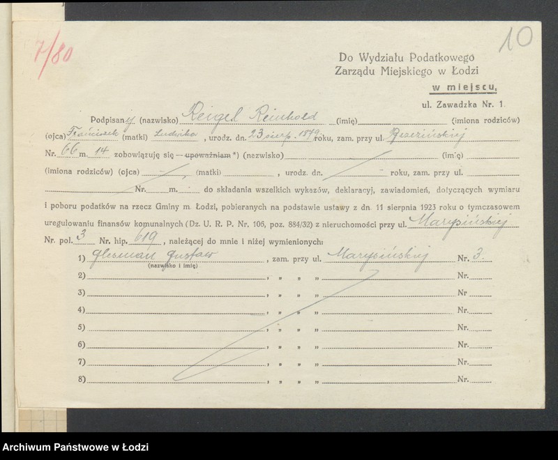 image.from.unit.number "Księga inwentarzowa nieruchomości m. Łodzi ul. Marysińska"