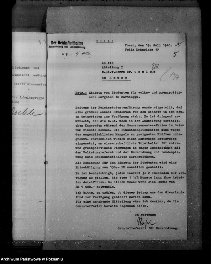 Obraz 9 z jednostki "Einsatz von Studenten für Volks - und grenzpolitische Warthegau"