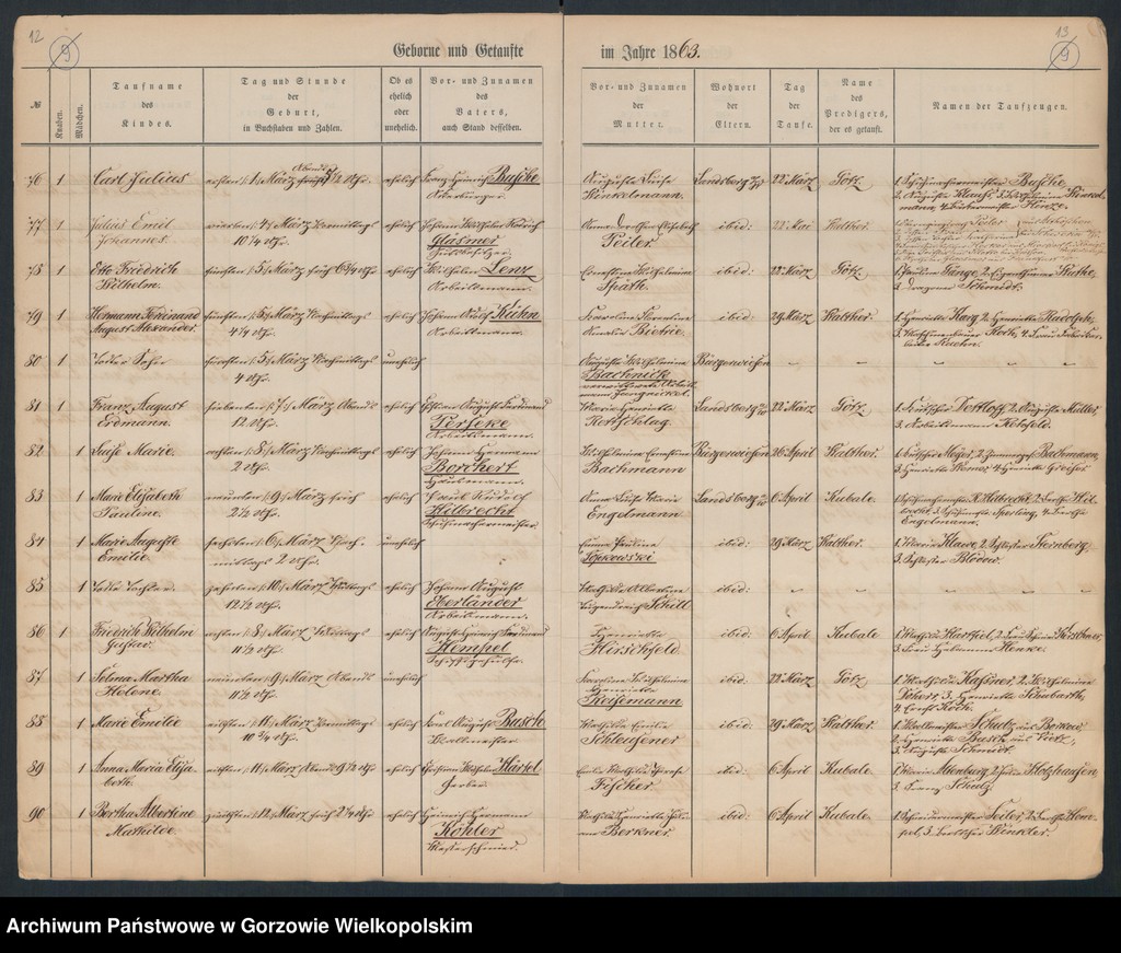 image.from.unit.number "Duplikate der Hauptkirche Landsberg an der Warthe (zawiera także księgi zgonów Konkordien Kirche mit der reformirten und Militair Gemeinde z 1863 r.)"