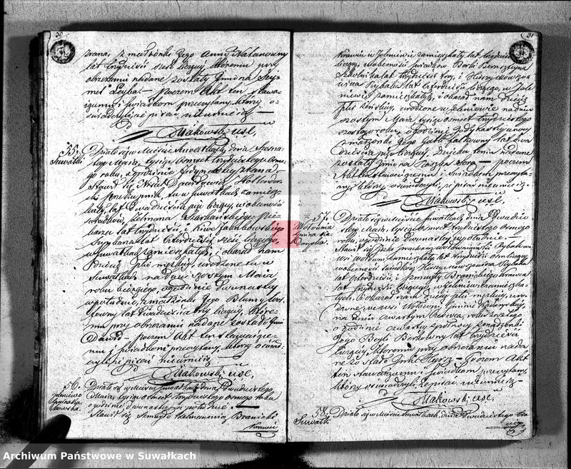 image.from.unit.number "Duplikat Akta Urzędnika Stanu Cwilnego Wyznania Moyżeszowego Okręgu Suwalskiego i Jeleniewskiego Urodzonych, Zaślubionych i Zmarłych z roku 1838"
