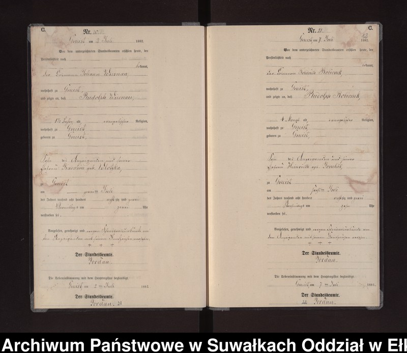 Obraz 15 z jednostki "Sterbe-Neben-Register des Königlich Preussischen Standes-Amtes Gneist Kreis Loetzen"