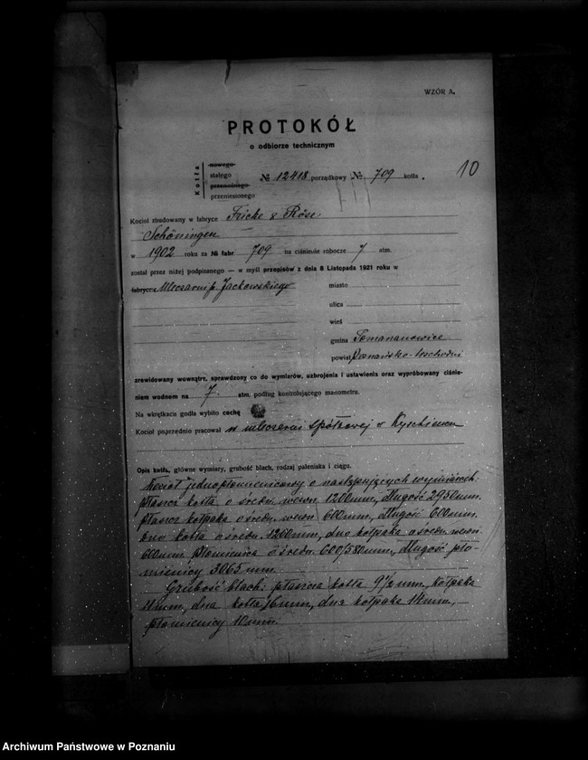 Obraz 14 z jednostki "Mleczarnia dr J. Jackowskiego w Pomarzanowicach powiat poznański nr woj. kotła 101"