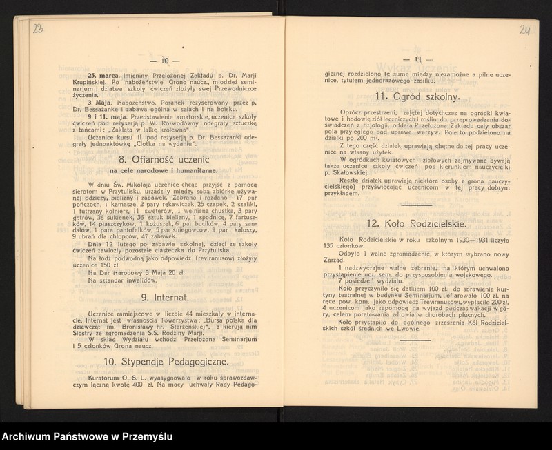 image.from.unit.number "Sprawozdanie Dyrekcji Państw.[owego] Seminarjum Nauczycielskiego Żeńskiego w Kołomyi za rok szkolny 1930/31"