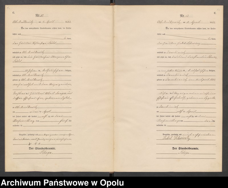 image.from.unit.number "Sterbe-Haupt-Register des Standesamts Alt Budkowitz pro 1883"