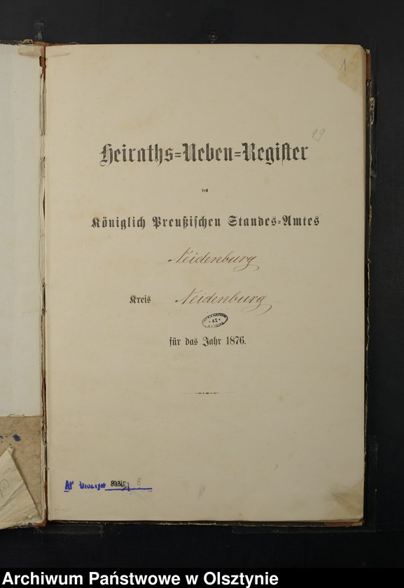 image.from.unit.number "Heiraths-Neben-Register Nr 1 - 33"