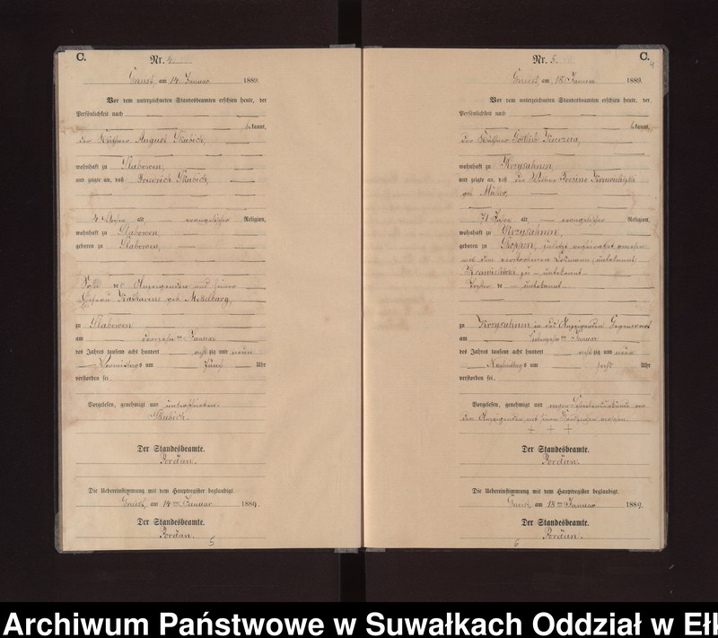 image.from.unit.number "Sterbe-Neben-Register des Königlichen Preussischen Standes-Amtes Gneist Kreis Loetzen"