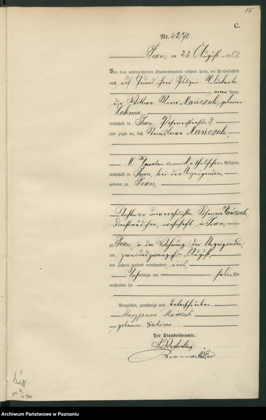 Obraz 18 z jednostki "Księga miejscowa zgonów t. V"