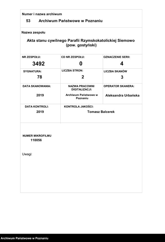 image.from.team "Akta stanu cywilnego Parafii Rzymskokatolickiej Siemowo (pow. gostyński)"