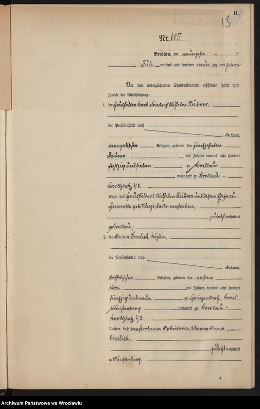 image.from.unit.number "Heiraths-Neben-Register Breslau I 1892 Band 4"