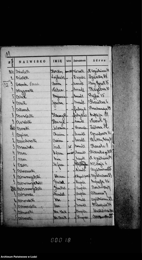 Obraz 16 z jednostki "Lista wyborców Gminy Wyznaniowej Żydowskiej w Łodzi 1924 r. lit. O"