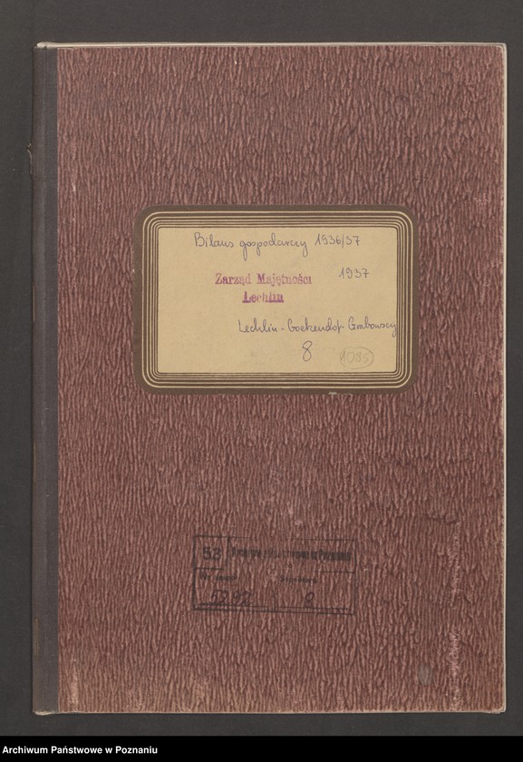 Obraz 2 z jednostki "Bilans gospodarczy majątku Lechlin 1936/1937 i 1937/38"