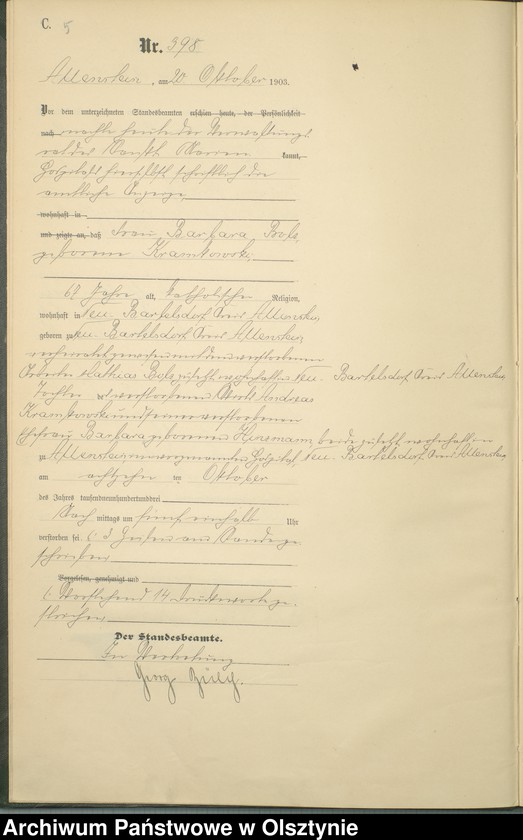 image.from.unit.number "Sterbe-Haupt-Register Tom II,Nr 396 - 488"