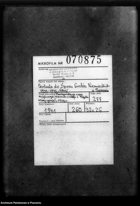 Obraz 2 z jednostki "Korespondencja w sprawie miejscowych Niemców z Wielkopolski i Śląska, którzy zginęli w 1939 roku"