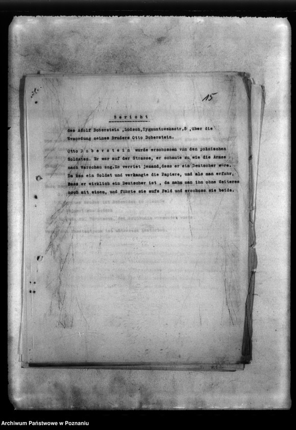 Obraz 18 z jednostki "Akten betr. Fätigkeits- und Fahrt berichte der Zweigrtelle Londreh (Łódź)"