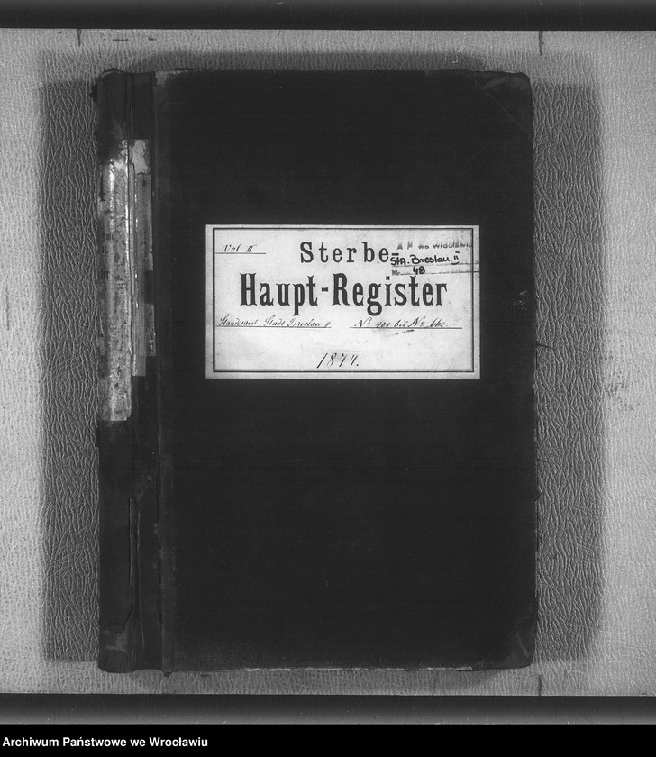 image.from.unit.number "Sterbe-Haupt-Register Breslau II 1874 Band 2"