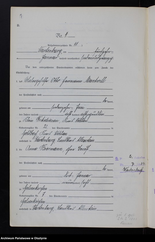 image.from.unit.number "Heirats-Haupt-Register Nr 1 - 45"