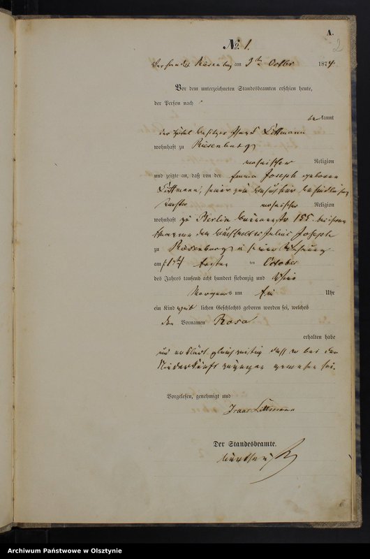 Obraz z jednostki "Haupt-Geburts-Register Nr 1 - 37"