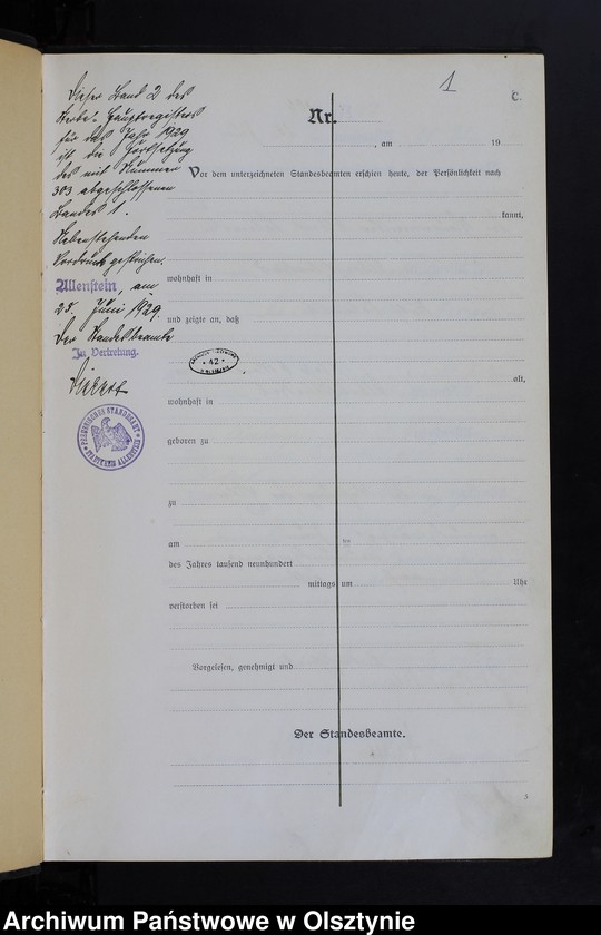 image.from.unit.number "Sterbe-Haupt-Register Tom II, Nr 304-567"