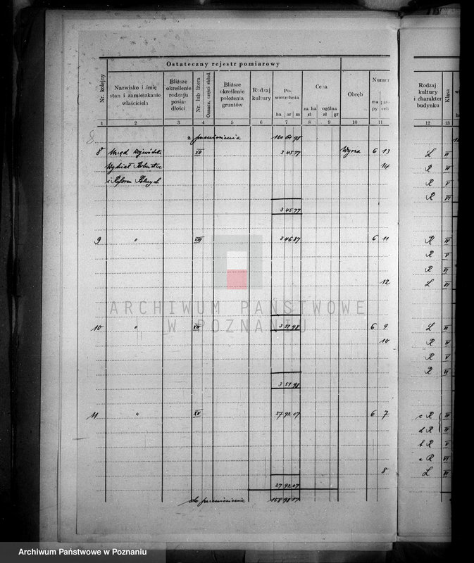 Obraz 12 z jednostki "Ostateczny rejestr pomiarowy majątku Wyrza powiatu wyrzyskiego"