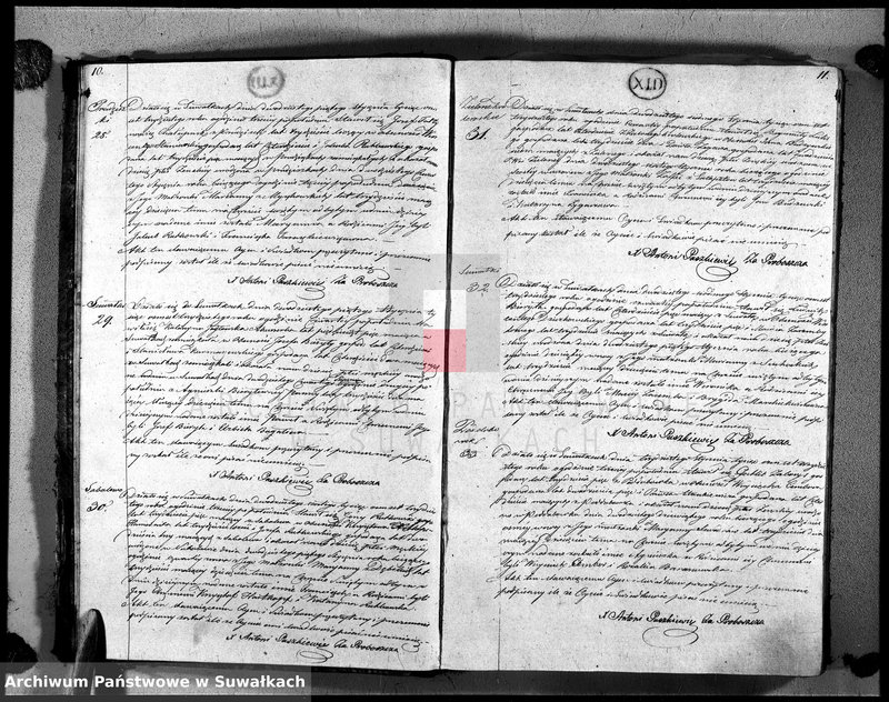 image.from.unit.number "Księga duplikat urodzonych, zaślubionych i zeszłych urzędnika stanu cywilnego, parafij suwalskiej roku 1830"