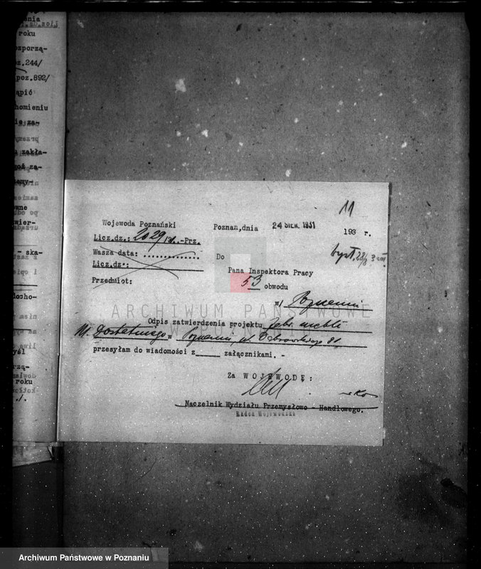 image.from.unit.number "Zatwierdzenie projektu zakładu przemysłowego /fabryki mebli/ nr 432 własność M. Dostatniego w Poznaniu"