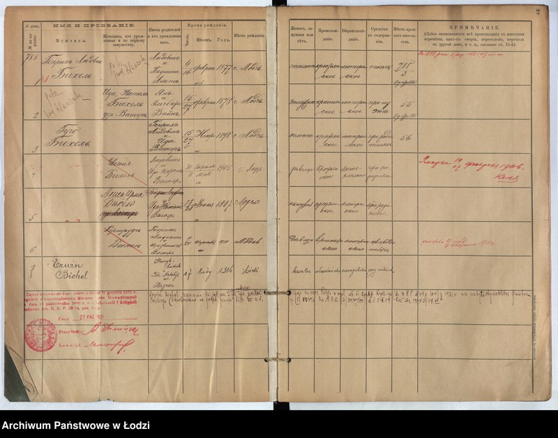 Obraz 3 z jednostki "[Księga ludności stałej m. Łodzi guberni piotrkowskiej nr domu 788-792d]"