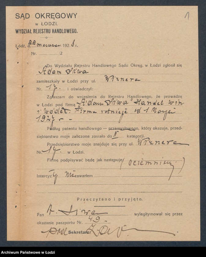 Obraz 3 z jednostki "Adam Siwa – handel win i wódek"