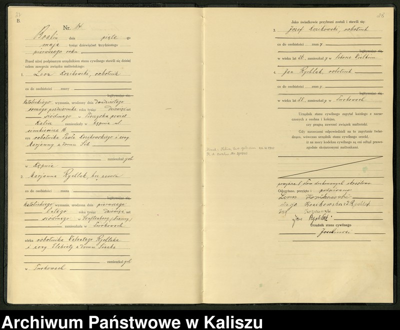 Obraz 17 z jednostki "[Księga małżeństw]"