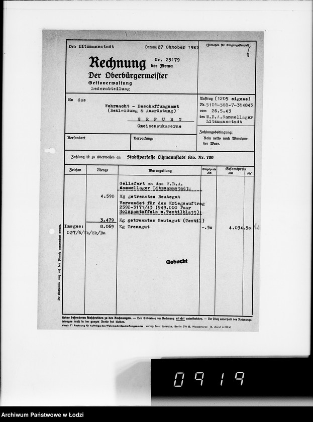 Obraz 10 z jednostki "Auftrag 588.Trennmaterial"