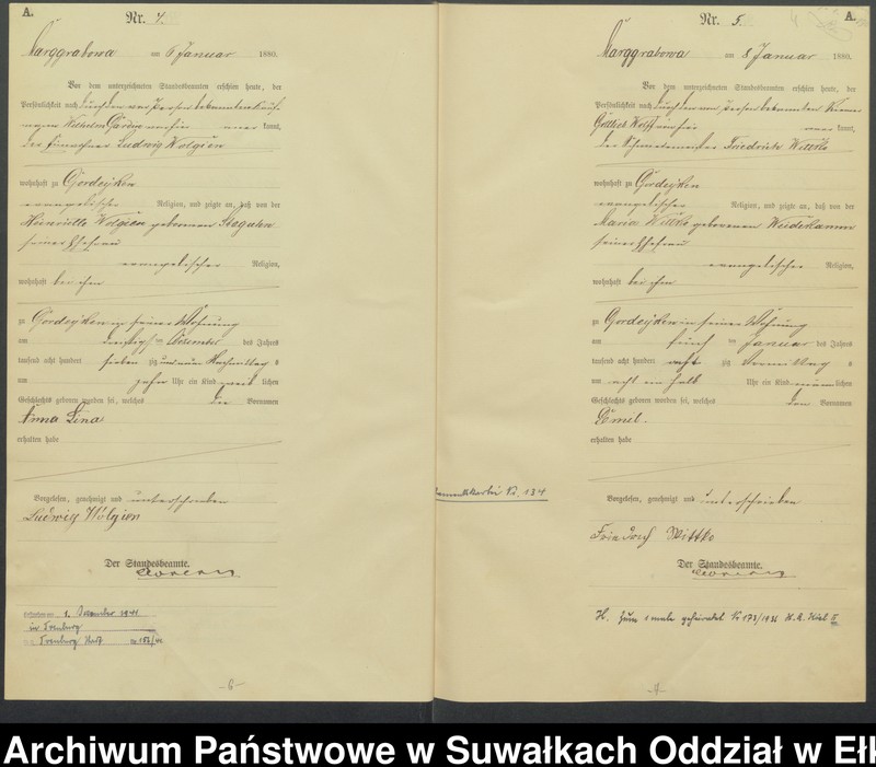 image.from.unit.number "Geburts-Haupt-Register des Königlich Preussischen Standes-Amtes Landgemeinde Marggrabowa Kreis Oletzko"