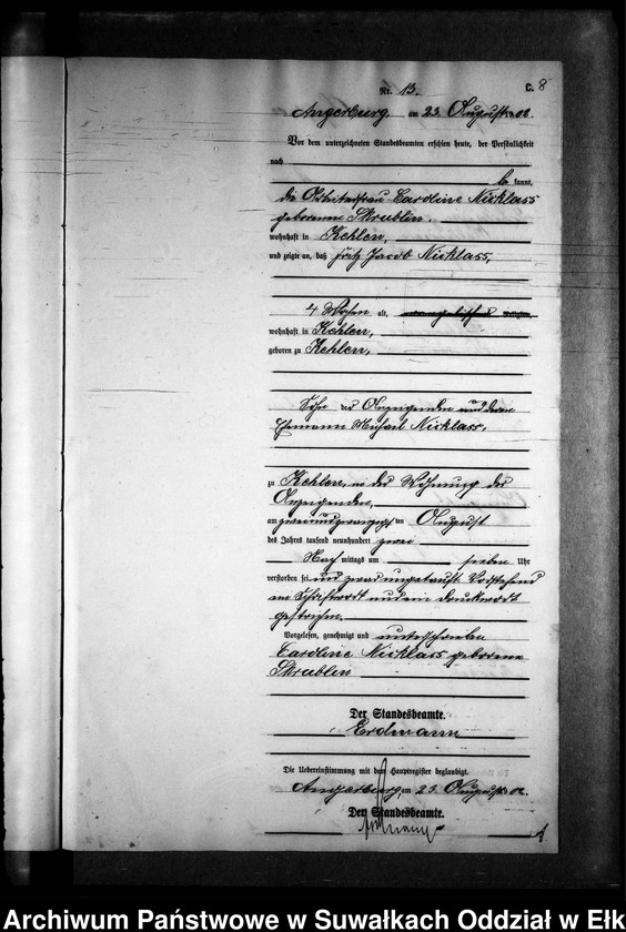 image.from.unit.number "Sterbe-Neben-Register des Preussischen Standes-Amtes Kehlen Kreis Angerburg"