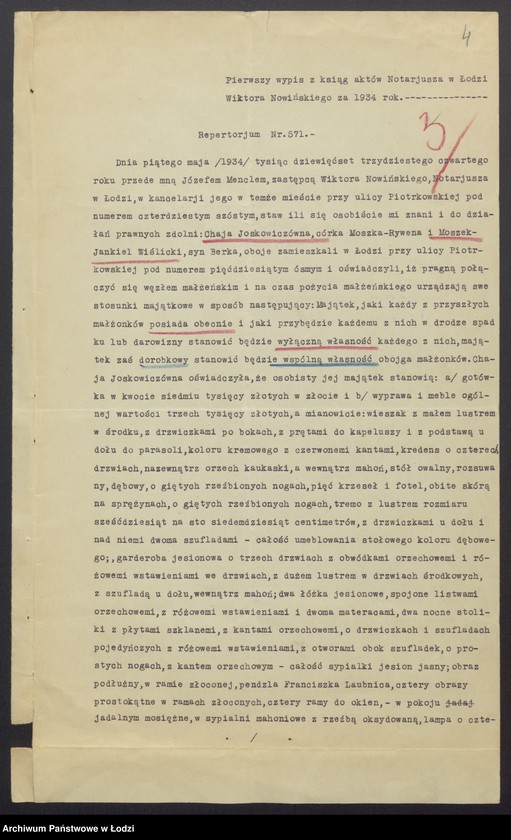 Obraz 6 z jednostki "Moszek Jankiel Wiślicki- sprzedaż towarów wełnianych i półwełnianych własnego wyrobu"