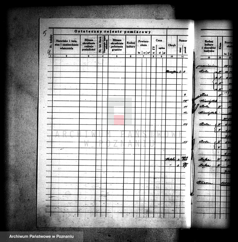 Obraz 9 z jednostki "Ostateczny rejestr pomiarowy obrębu Chrząstowo"