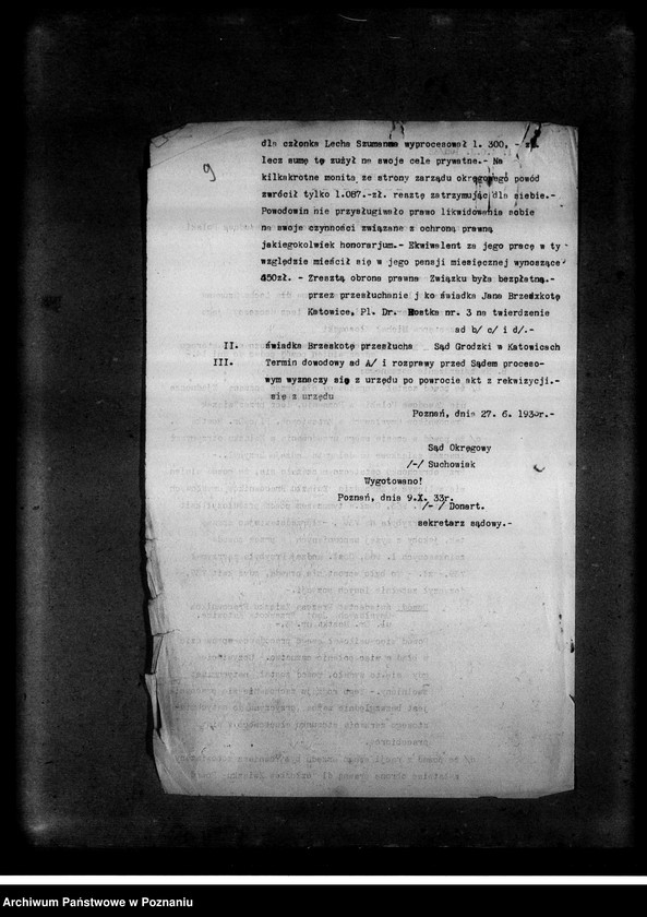 Obraz 13 z jednostki "Sprawa sporna - Zjednoczenie Zawodowe Polskie c/a Bączkowski- akta procesowe"