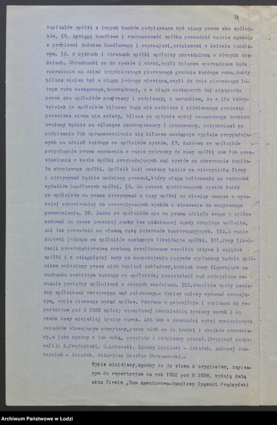 Obraz 6 z jednostki "Dom Agenturowo-Handlowy Zygmunt Prądzyński i Spółka - sprzedaż towarów własnych i towarów firm reprezentowanych"