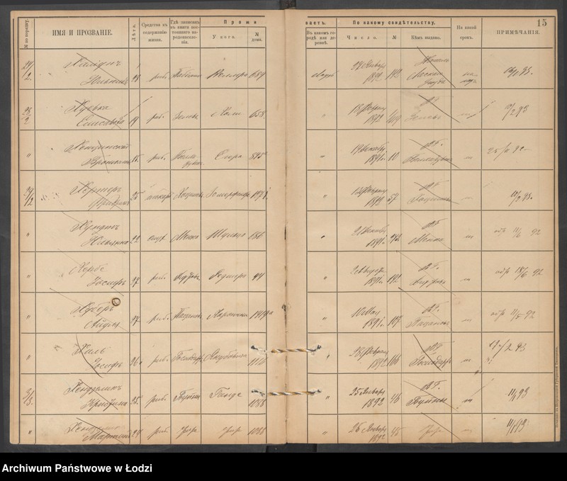 Obraz 17 z jednostki "[Księga ludności niestałej m. Łodzi lit. Ch]"