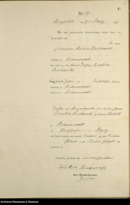 image.from.unit.number "Sterbe-Haupt-Register Nr 1 - 71"