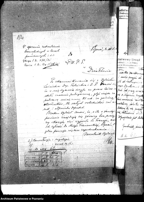 Obraz 16 z jednostki "[Wnioski i korespondencja w sprawie zatrudnienia bezrobotnych]"