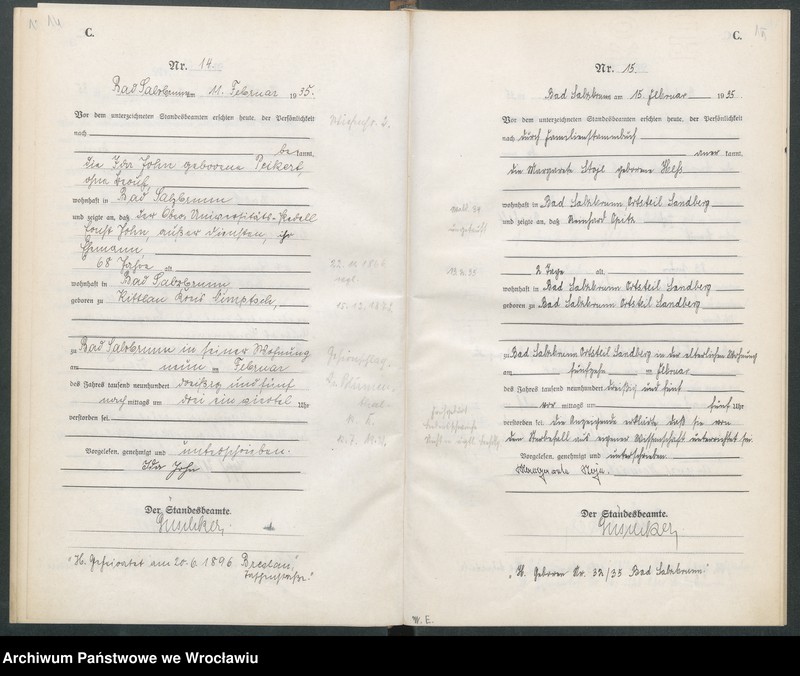 Obraz 11 z jednostki "Sterbe-Haupt-Register Ober Salzbrunn (Szczawno-Zdrój) 1934"