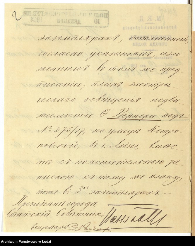 image.from.unit.number "Ob˝ êlektričeskom osvěŝenìi stroenìi F[addeâ] Vernera v˝ gor[ode] Lodzi"